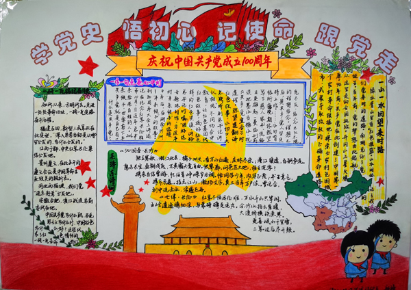 经济贸易系组织开展庆祝建党100周年之党史知识宣传手抄报活动