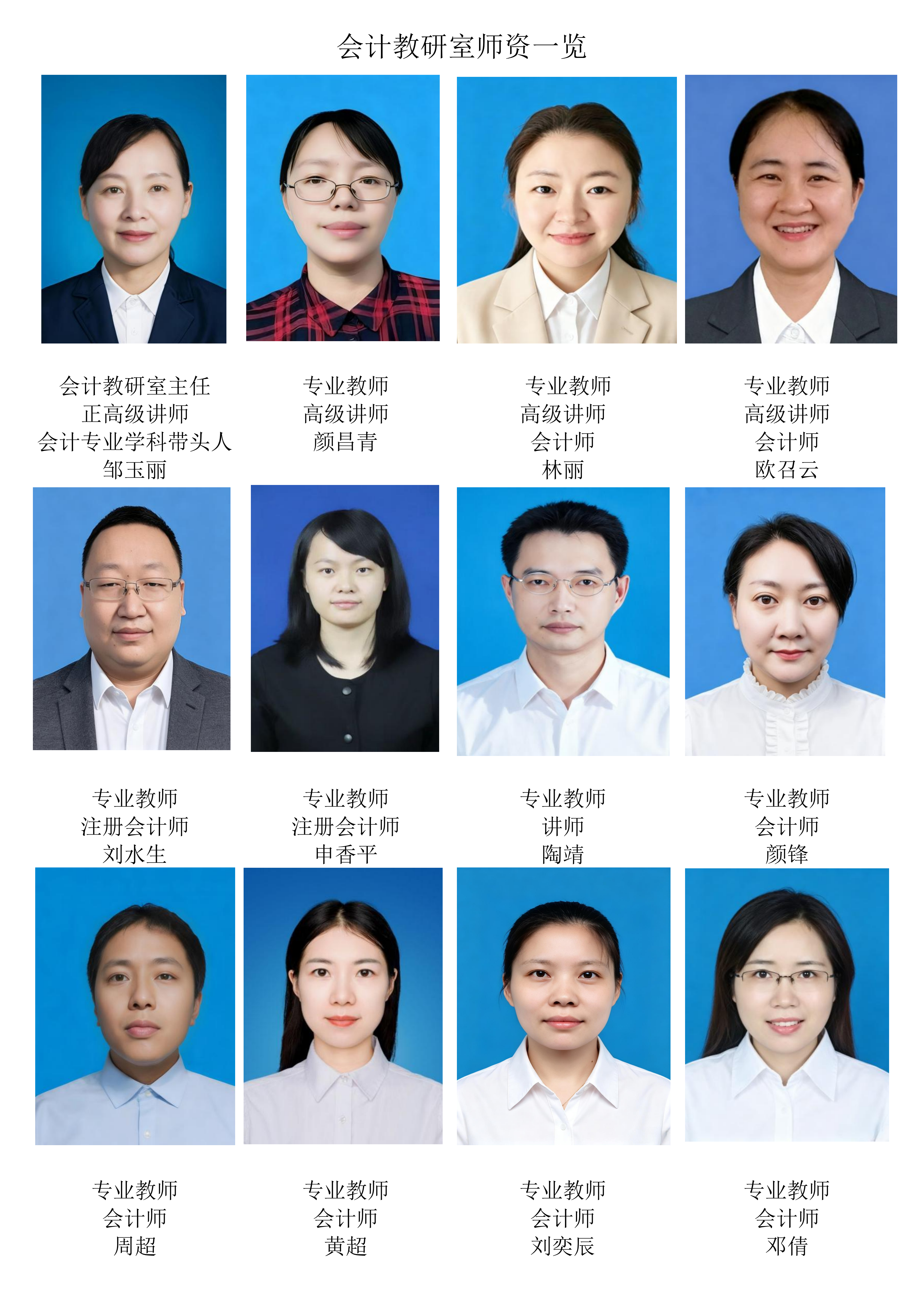 会计教研室师资一览